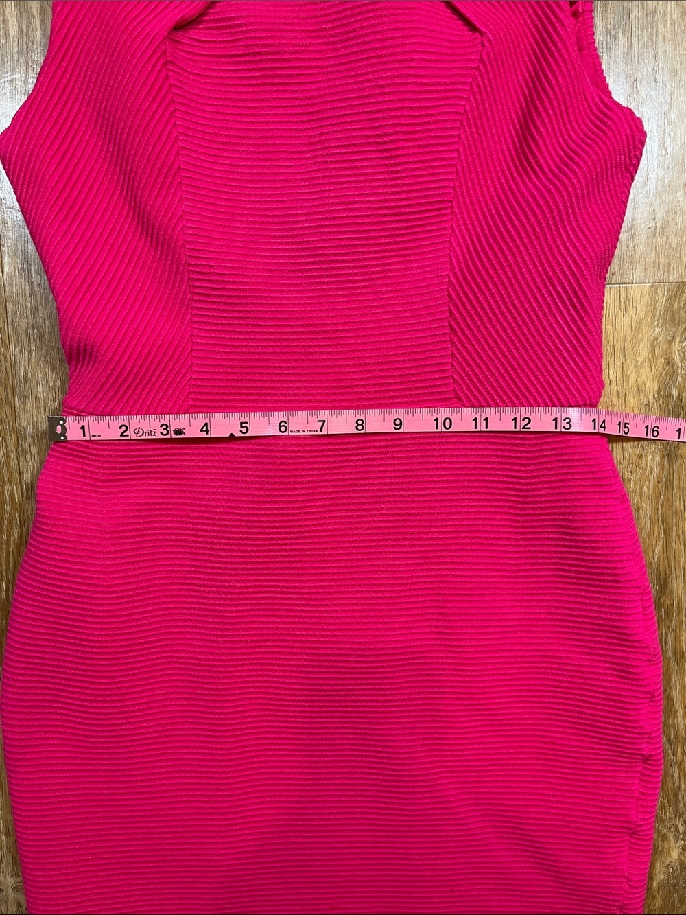 Ted Baker London Hot Pink Ribbed Bodycon Sheath Dress Size 3 US 8 10 Sleeveless - Picture 12 of 14